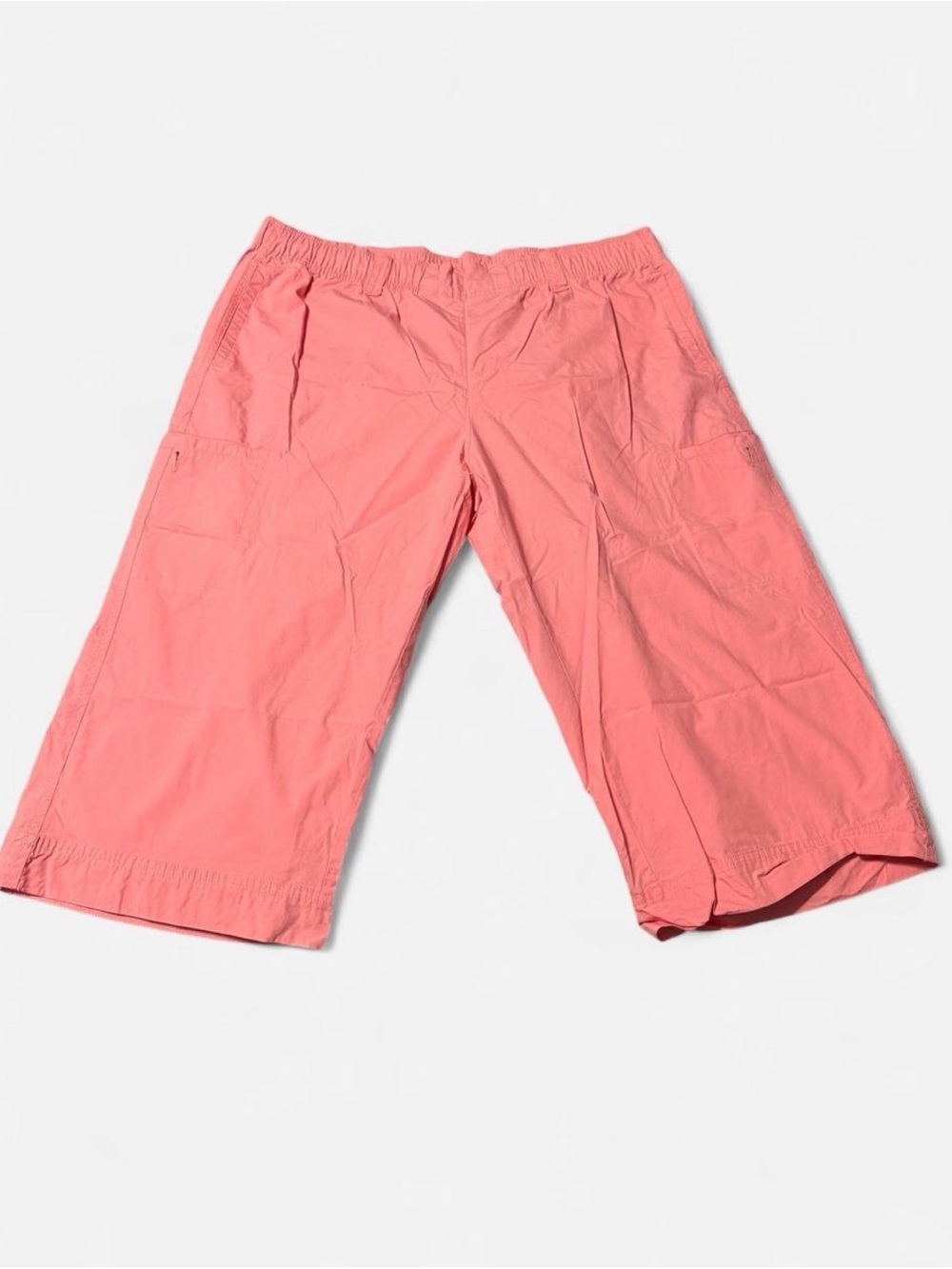Vintage Lemon Grass Womens Capri Size XL Pink/Coral Wide-Leg Capris Pants